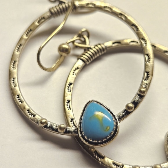 5/$25 Turquoise and Silver Earrings - Picture 3 of 3